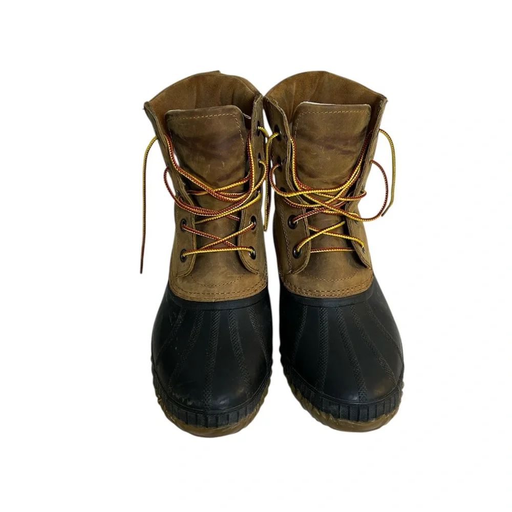 Men’s Sorel Cheyanne Lace Up Waterproof Duck Boots Size 9 Tan & Black